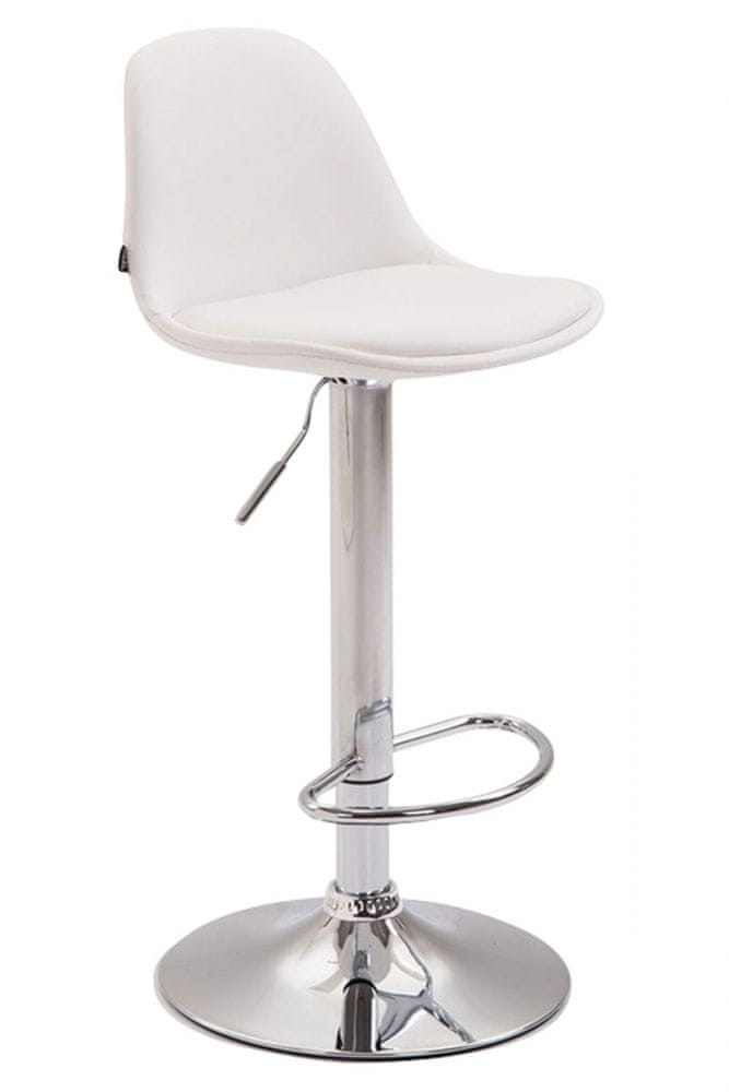 BHM Germany Barová stolička Kyla III., syntetická koža, biela